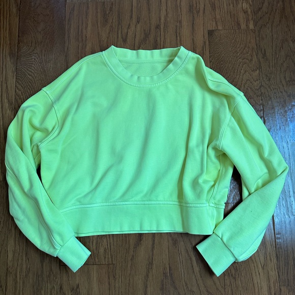 lululemon athletica Tops - Neon Yellow/Green Cropped Sweatshirt